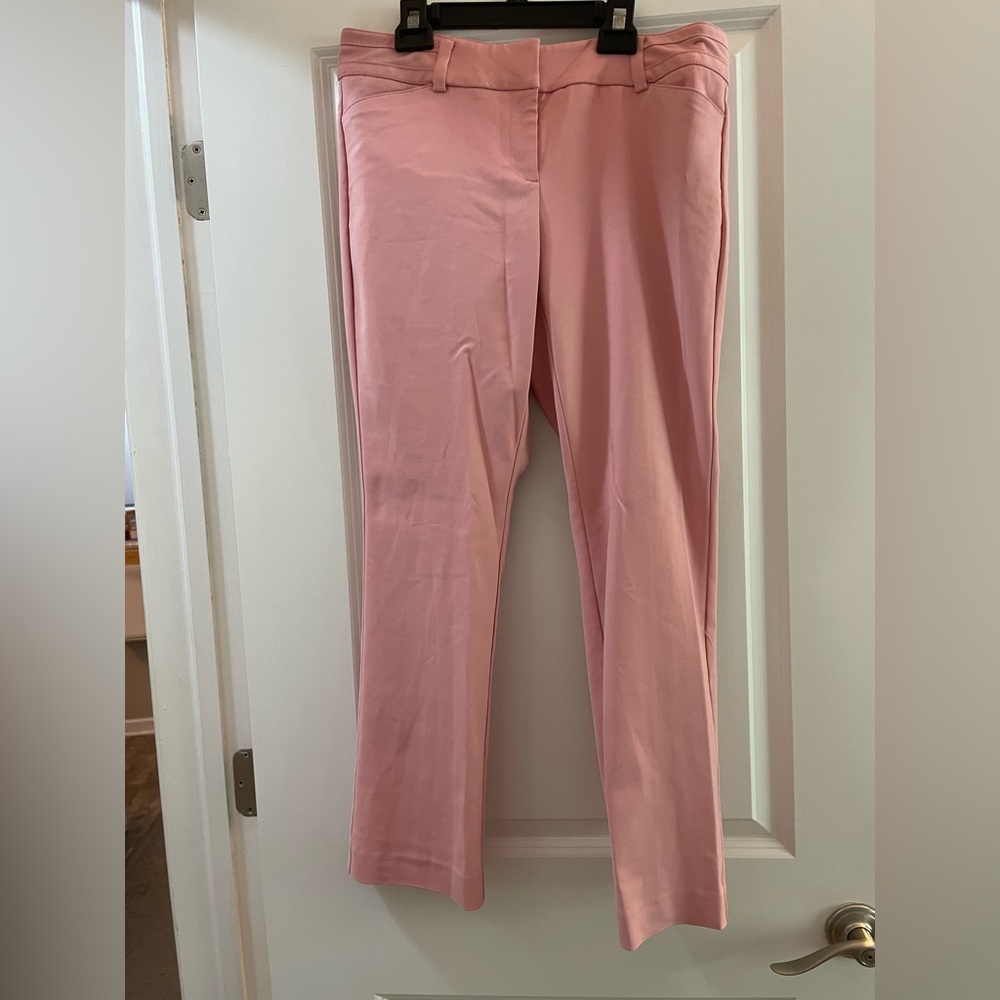 EUC 7th Ave Pink Pants by NY & Co. Cotton Poly Spandex Blend 10 Petite